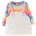 EW size suit fall 2020 new rainbow strap skirt suit long sleeve color stripe suit tz65