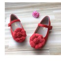 Spring and autumn 2018 girls' super fiber shoes camellia flower princess shoes baby single shoes children's shoes