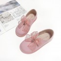 2020 new women's big shoes children's princess shoes autumn children's shoes women's bowknot Korean flat sole shoes