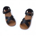 2020 Korean New Genuine Leather children's sandals simple cross model girls sandals factory direct wholesale