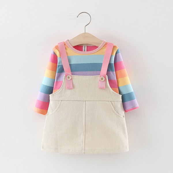 EW size suit fall 2020 new rainbow strap skirt suit long sleeve color stripe suit tz65