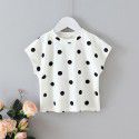 EW foreign trade children's wear 2020 summer new middle and small girls loose tie dot cat skirt suit hp16