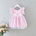 EW foreign trade children's dress 2020 girl's dress summer dress foreign style bow stripe girl's princess skirt q168