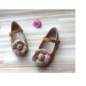 Spring and autumn 2018 girls' super fiber shoes camellia flower princess shoes baby single shoes children's shoes