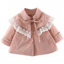 EW foreign trade children's clothing autumn new middle and small children's windbreaker coat Korean lace windbreaker girl's fashion coat