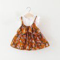 EW foreign trade children's dress new summer fake two pieces baby girl floral skirt 1941