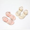 Girls' sandals 2021 new summer princess shoes transparent diamond beach shoes soft sole pink net red shoes wholesale