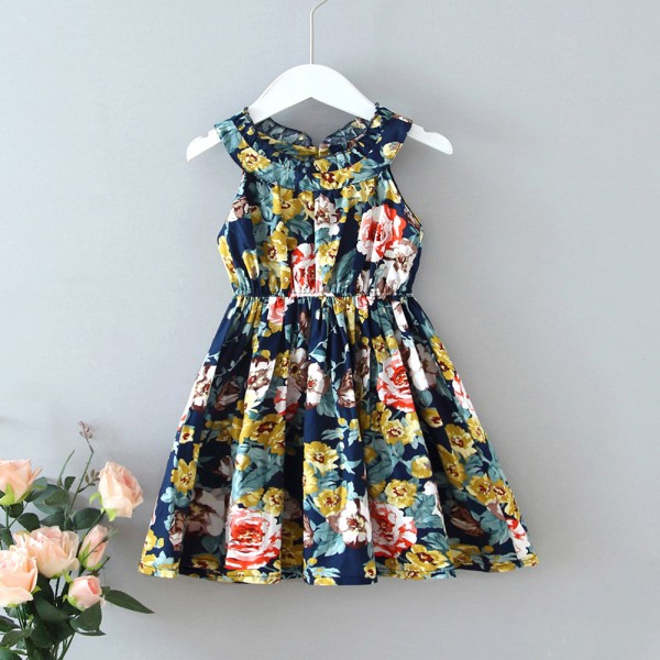 EW foreign trade children's wear girl's suspender floral dress 2020 new children's summer dress little girl's skirt q146