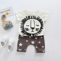 EW foreign trade children's clothing 2020 summer Baby Set Baby Short Sleeve cute lion two piece set tz42