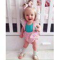Ins foreign trade children's wear European and American summer wear new baby baby lace flying sleeve vest B12