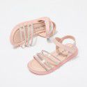 Shining diamond girls sandals 2021 summer new transparent soft bottom princess shoes primary school students ROMAN SANDALS wholesale