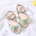 Cross border girls' sandals 2021 summer new Zhongda children's bow fairy sandals soft sole one piece wholesale