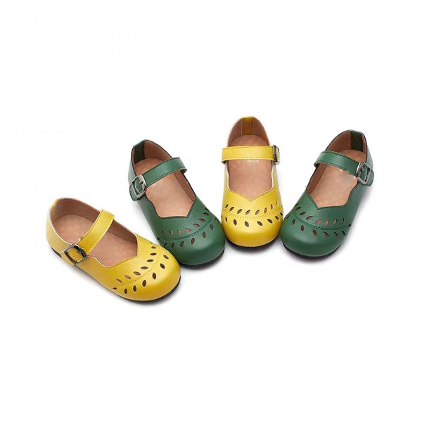 Original children's shoes from source manufacturer new products in autumn 2019 retro hollow leaf children's shoes cross border Amazon