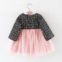 EW foreign trade children's wear girls' spring and autumn dress Korean version baby girl thickened little fragrant princess skirt 1912