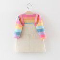 EW size suit fall 2020 new rainbow strap skirt suit long sleeve color stripe suit tz65