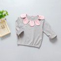 Off season Taobao children's 2020 spring new Korean girls' petal collar T-shirt 1701