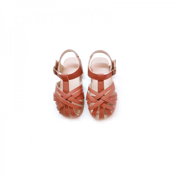 2020 summer new baby ROMAN SANDALS Korean version super fiber leather children's Baotou soft sole walking shoes