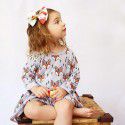 Foreign trade children's wear European and American girls spring and autumn cartoon fox dress 1899