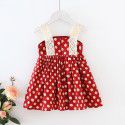 EW foreign trade children's wear 2020 new summer children's fashion wave point dress baby girl's suspender skirt 1971