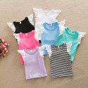 Ins foreign trade children's wear European and American summer wear new baby baby lace flying sleeve vest B12
