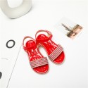 2021 summer new bowknot transparent soft sole girls sandals Diamond Princess Shoes middle school children's shoes wholesale