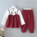 EW foreign trade children's clothing 2020 girls autumn new wave point fake two-piece clothes + pants two-piece set tz98