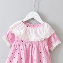 EW foreign trade children's summer new skirt 2020 girl's striped dot lace dress q176