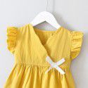 EW foreign trade children's clothing 2020 summer new dress girl's small flying sleeve lace bow cute skirt Q175