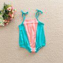 New ins color matching suspender Khaki lovely sweet wind one piece triangle climbing suit K17