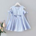 EW foreign trade children's wear spring and summer 2020 new foreign style girl's striped sleeveless butterfly dew back dress q124