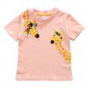 EW foreign trade children's clothing 2020 summer new short sleeve cartoon sticker giraffe T-shirt t196