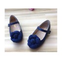 Spring and autumn 2018 girls' super fiber shoes camellia flower princess shoes baby single shoes children's shoes