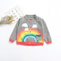 1.3 generation hair EW foreign trade children's clothing autumn winter 2020 ins rainbow stripe sweater cardigan 1895