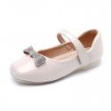 Children's shoes new 2021 spring and autumn girls' single shoes women's treasure princess shoes diamond BOW FLAT SHOES