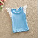 Ins foreign trade children's wear European and American summer wear new baby baby lace flying sleeve vest B12