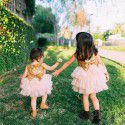 Ins new foreign trade children's wear summer wear new children's skirt European and American bow Sequin girl's Princess cake skirt 1636