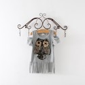 0.5 one foreign trade children's clothing European and American girls T-shirt owl long tassel short sleeve T-shirt t181