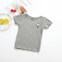 Xia's children's T-shirt 2020 Xia Xin girls' T-shirt with short sleeves embroidered by Auricularia auricula