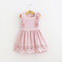 EW foreign trade children's clothing 2020 summer new girl's dress cut out Lace Baby vest princess skirt 1965