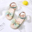 Cross border girls' sandals 2021 summer new Zhongda children's bow fairy sandals soft sole one piece wholesale