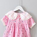 EW foreign trade children's summer new skirt 2020 girl's striped dot lace dress q176