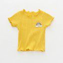 Xia's children's T-shirt 2020 Xia Xin girls' T-shirt with short sleeves embroidered by Auricularia auricula