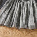 EW foreign trade children's wear 2021 autumn new girl's black gold knitting puffy dress 1887