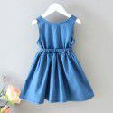 EW foreign trade children's clothing girls vest denim dress 2020 new baby open back waist skirt q153