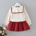 EW foreign trade children's wear autumn 2020 new Korean long sleeve foreign style short skirt two piece set tz32