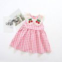 EW foreign trade children's summer new children's skirt girl's Cotton Skirt check cherry children's dress 1943