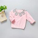 Off season Taobao children's 2020 spring new Korean girls' petal collar T-shirt 1701