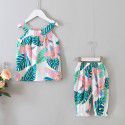EW foreign trade children's clothing 2020 summer new two piece girls' printed vest and bloomers set tz59