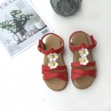 2020 new lovely flower leather ROMAN SANDALS Korean summer soft soled girls sandals children's shoes