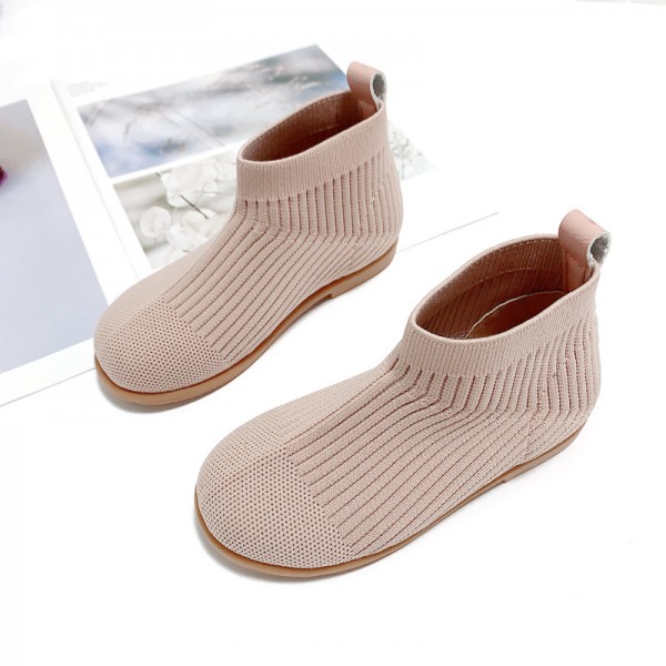 Girls' simple boots autumn 2020 new children's fashion short tube flying woven boots